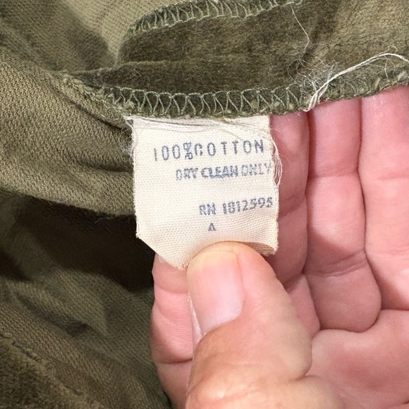 Vintage Olive Green Velvet Blazer with Notched Lapels and Fitted Silhouette Sz 8 - Picture 7 of 9